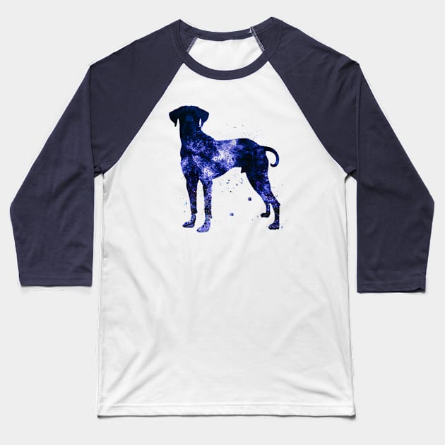 Rhodesian Ridgeback Dog Space Stencil Baseball T-Shirt by Furrban